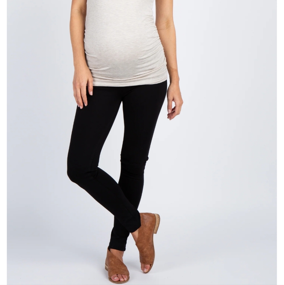 Pinkblush Black Solid Basic Maternity Jeggings - image 1